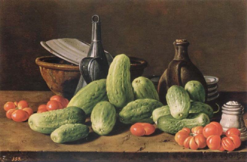 Melendez, Luis Eugenio Cucumber and tomatoes China oil painting art